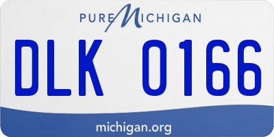 MI license plate DLK0166