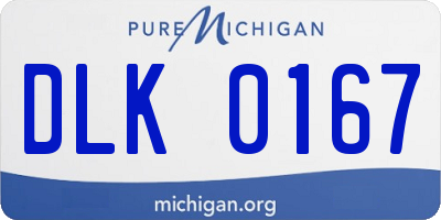 MI license plate DLK0167