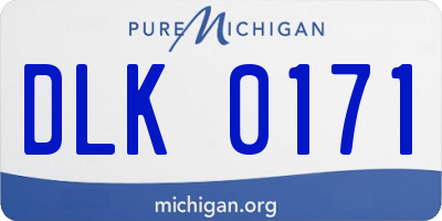 MI license plate DLK0171