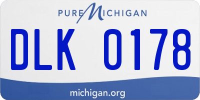 MI license plate DLK0178