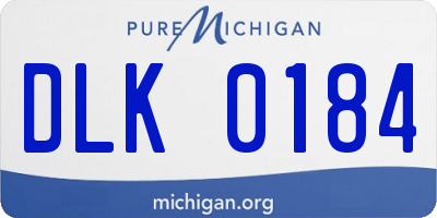 MI license plate DLK0184