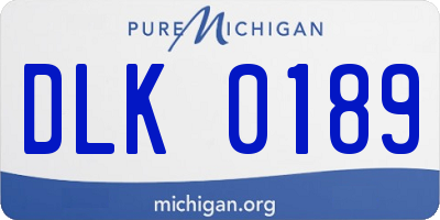 MI license plate DLK0189