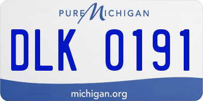 MI license plate DLK0191