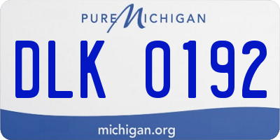 MI license plate DLK0192