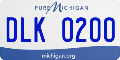 MI license plate DLK0200