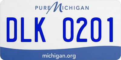 MI license plate DLK0201
