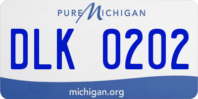 MI license plate DLK0202