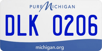 MI license plate DLK0206