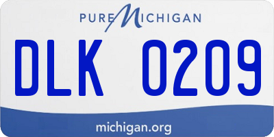 MI license plate DLK0209