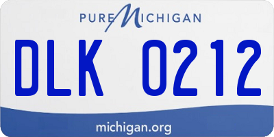 MI license plate DLK0212
