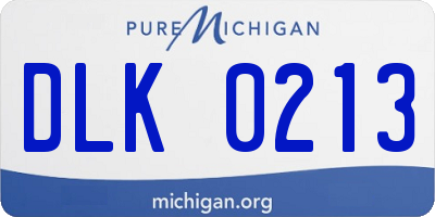 MI license plate DLK0213