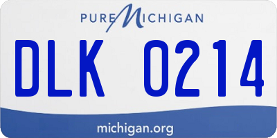 MI license plate DLK0214