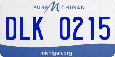 MI license plate DLK0215