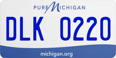 MI license plate DLK0220