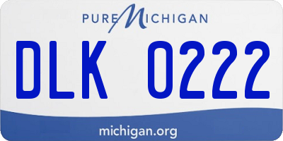 MI license plate DLK0222