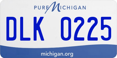 MI license plate DLK0225