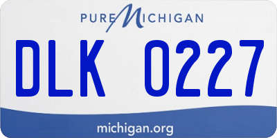 MI license plate DLK0227