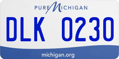 MI license plate DLK0230