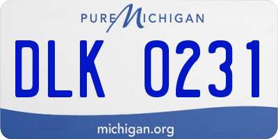 MI license plate DLK0231