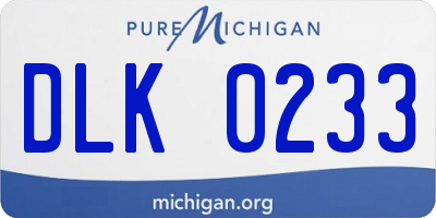 MI license plate DLK0233