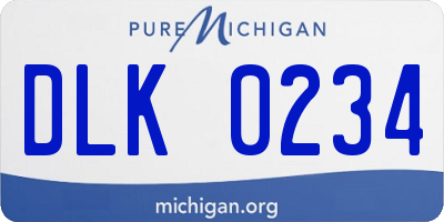 MI license plate DLK0234