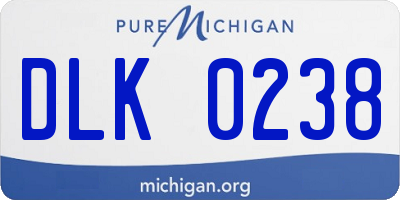 MI license plate DLK0238