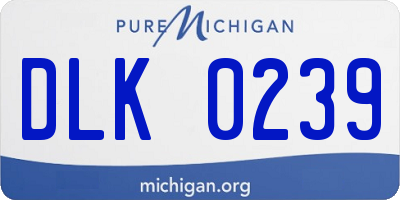 MI license plate DLK0239