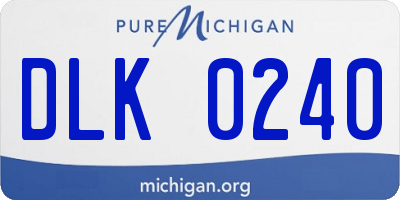 MI license plate DLK0240