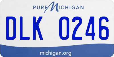 MI license plate DLK0246