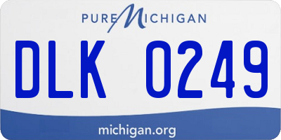 MI license plate DLK0249