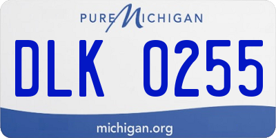 MI license plate DLK0255