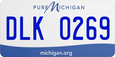 MI license plate DLK0269
