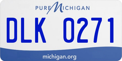 MI license plate DLK0271