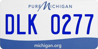 MI license plate DLK0277