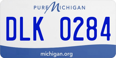 MI license plate DLK0284