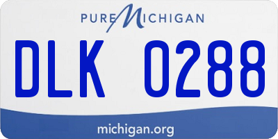 MI license plate DLK0288