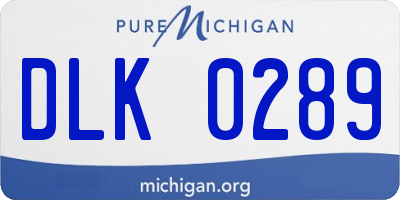 MI license plate DLK0289