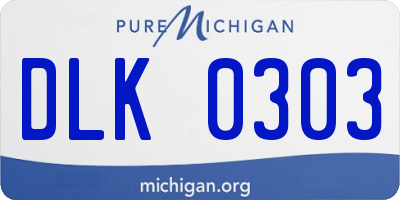 MI license plate DLK0303