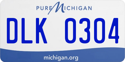 MI license plate DLK0304
