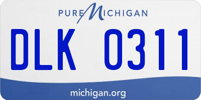 MI license plate DLK0311