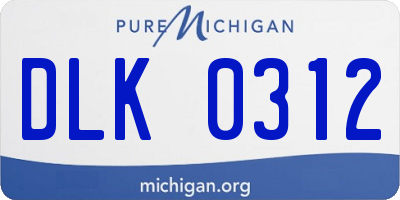 MI license plate DLK0312
