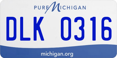 MI license plate DLK0316