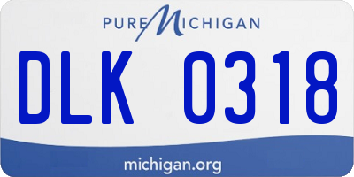 MI license plate DLK0318