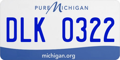 MI license plate DLK0322