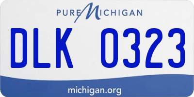 MI license plate DLK0323
