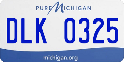 MI license plate DLK0325