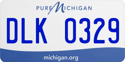 MI license plate DLK0329