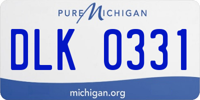 MI license plate DLK0331