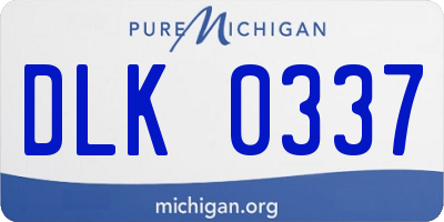 MI license plate DLK0337