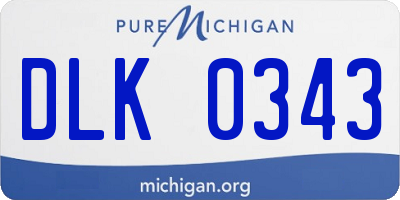 MI license plate DLK0343